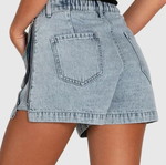 Denim shorts new, size 40, high-waisted, light wash
