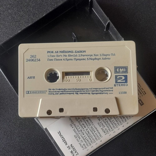 Saxon Rock the Nations cassette tape used, rare Greek edition 1986