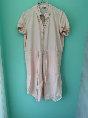 Depot 96 pink cotton midi shirt dress