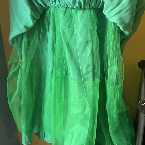 Rococo Off-Shoulder Summer Cocktail Dress Like New, Green, M/L