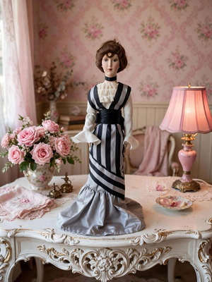 Eliza Doolittle porcelain doll from My Fair Lady, Theoni Aldredge Collection