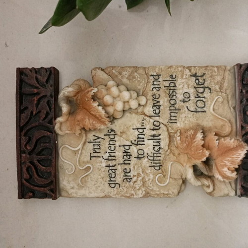Wall hanging used with friendship quote, porcelain, 19x9.5 cm