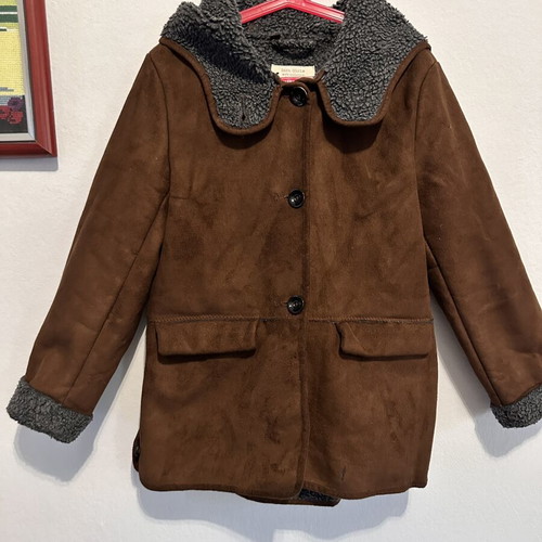 Zara Girls suede kids jacket 7-8 years 128cm, brown