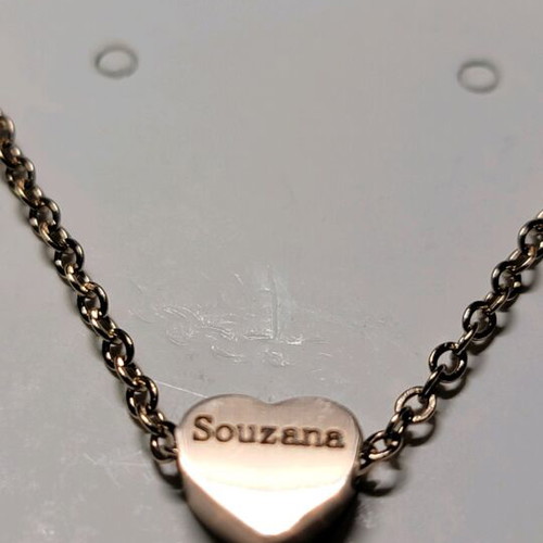 Heart necklace in rose gold stainless steel made to order