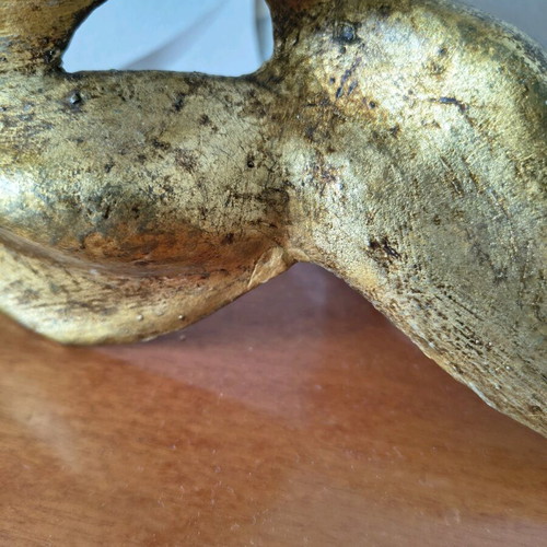 Venetian Scaramouche mask, gold Papier-mâché