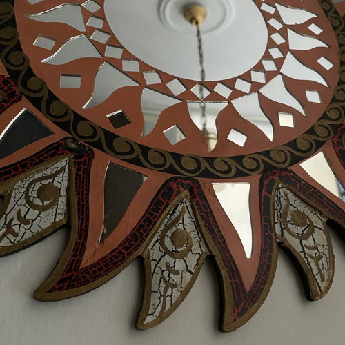Decorative Sun Mirror 40cm vintage style, like new