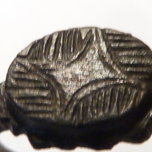 Old Revival bronze ring with decoration used