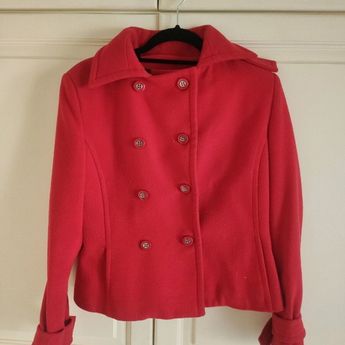 Red jacket used, size S, polyester-viscose