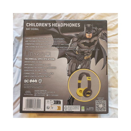 Batman children's headset wired, new