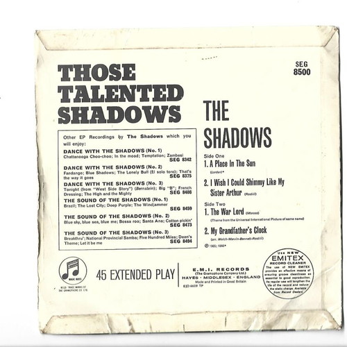 Those Talented Shadows rare collectible record used 1966