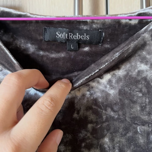 Velvet blouse large gray like new