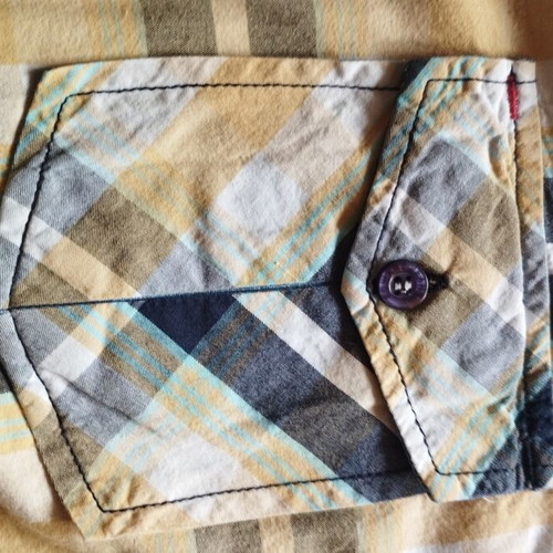 Edward Jeans checked shirt XL like new, beige and blue