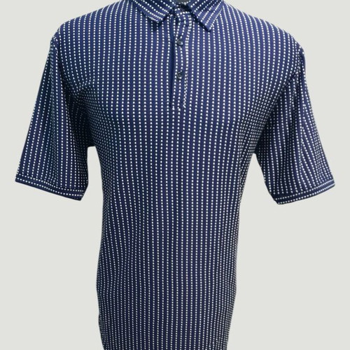 Men's Polo Shirt navy blue with micro-dot pattern, new, XL