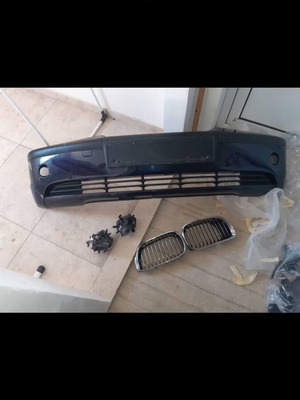 Genuine bumper, fog lights and grilles for BMW E46 used, dark blue