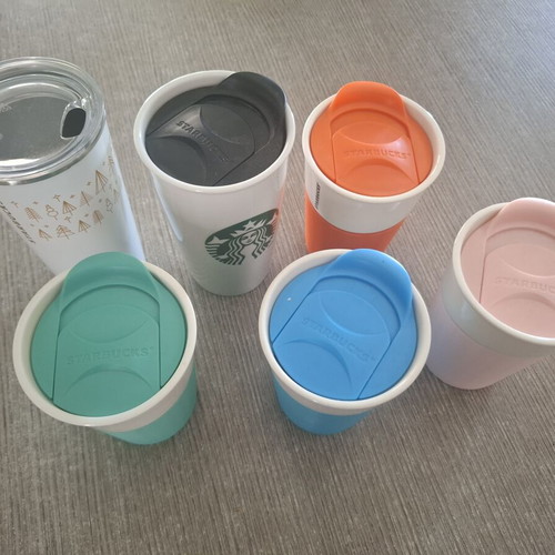 Starbucks collection set of 6 authentic ceramic and metal travel mugs