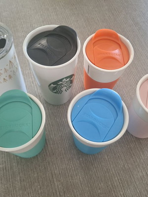 Starbucks collection set of 6 authentic ceramic and metal travel mugs