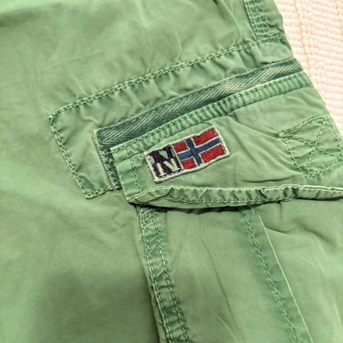 Napapijri men's bermuda shorts like new, green, size S