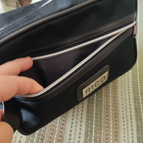 Rico black toiletry bag with waterproof lining