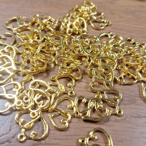 Hanging ornaments for bomboniera new, 9 keys, 7 hearts, 51 double hearts