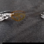 Пръстен сребрист цвят със циркони като нов