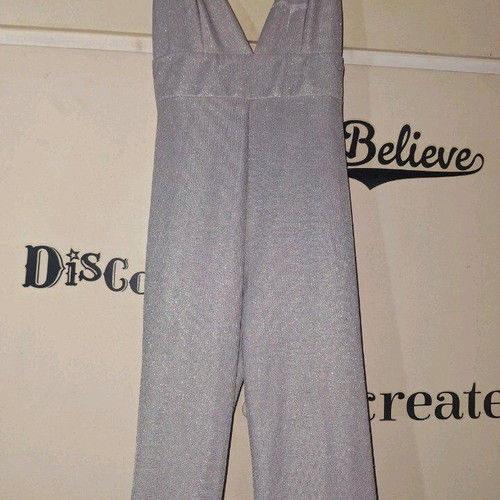 Silver one-piece jumpsuit XS like new