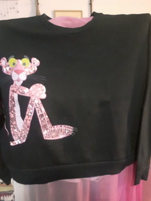 Zara women's sweatshirt used with Pink Panther embroidery