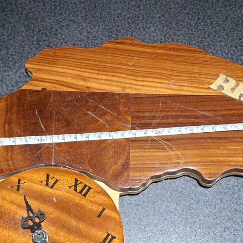 Vintage Handmade Wooden Wall Clock Rhodos like new