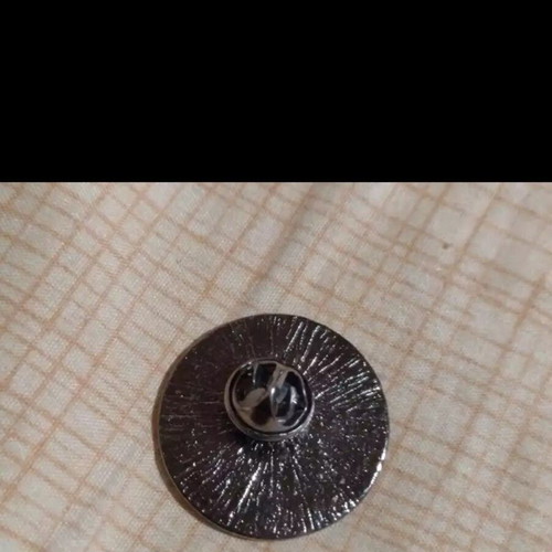 Fashion pin new, silver-plated, brown and turquoise, 29 mm diameter