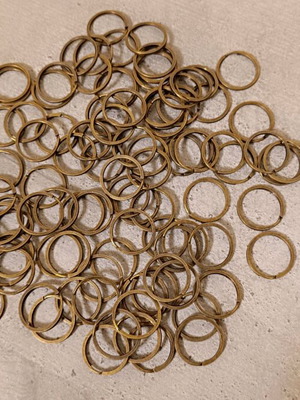 Κρίκοι μπρελόκ μπρονζέ σετ 100 τεμαχίων 25 χιλιοστών καινούργιοι