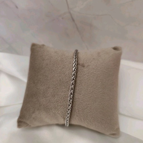 Steel twisted hand chain new, silver color