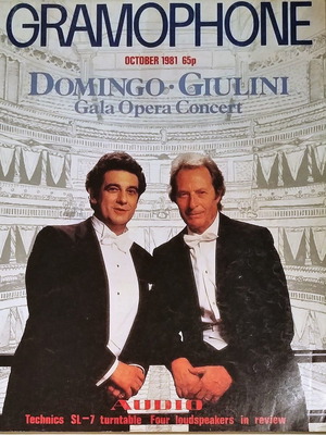 Gramophone October 1981 used, Domingo Giulini Gala Opera Concert