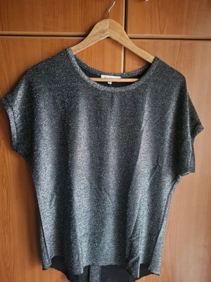 Women's gray blouse with short sleeves like new, size L