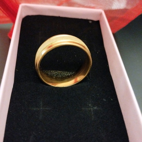 Men's ring style wedding band gold plated size 11 new