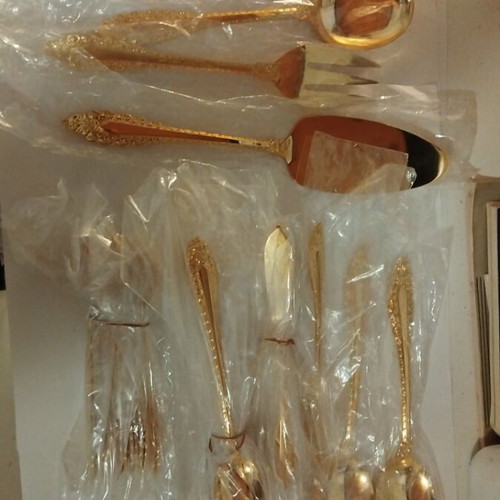 Cutlery set gold plated from Japan 55 pieces new