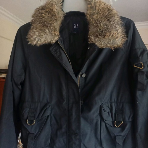 GAP women's jacket used, large, with detachable fur collar