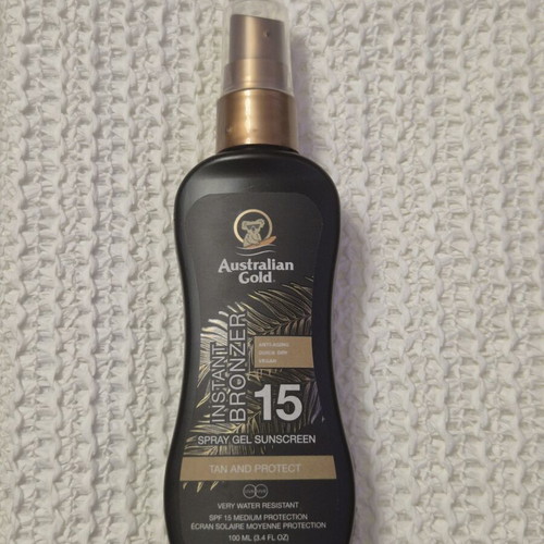 Australian Gold Instant Bronzer SPF 15 Spray Gel Sunscreen 100ml
