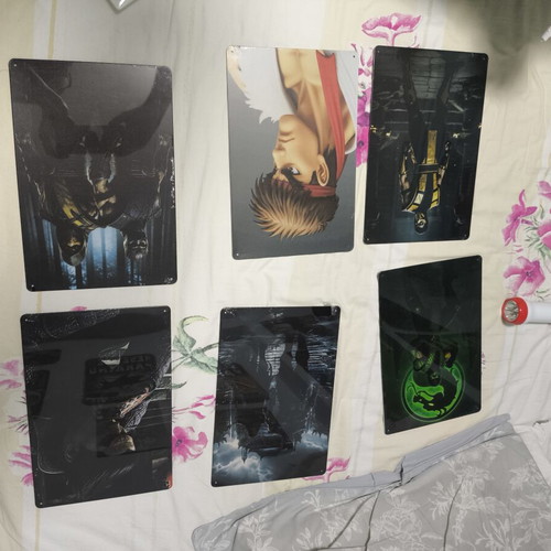 Mortal Kombat Street Fighter Tekken wall signs set of 6 new 30x20 cm