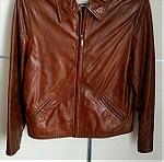  100% Leather Γυναικείο δερμάτινο jacket μέγεθος 40 καφέ