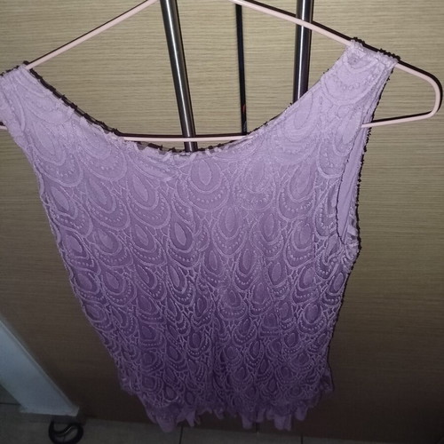 Sleeveless summer blouse Italy, like new, purple, one size