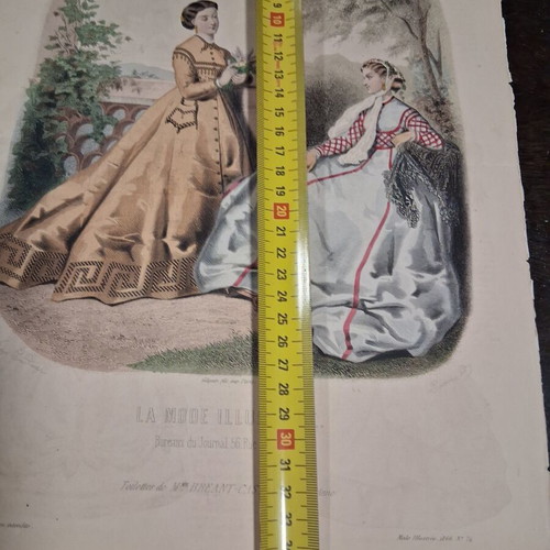 Colored engraving used, good condition