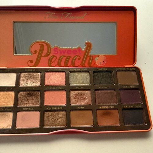 Too Faced Sweet Peach eyeshadow palette used