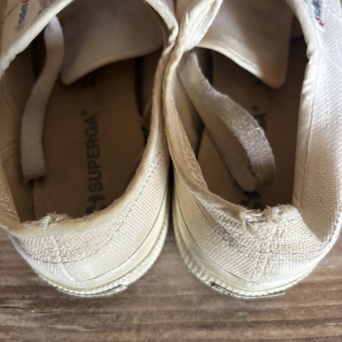 Superga sneakers used, beige, size 37