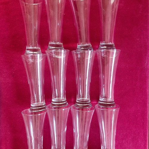 Set of 12 tall glass cups like new, 18cm height