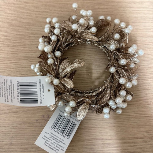 Christmas decorative wreaths rose gold with pearls, new
