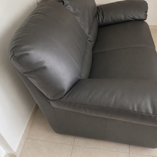 SATO leather two-seater sofa