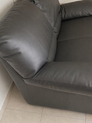 SATO leather two-seater sofa