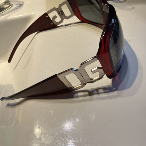 Dolce & Gabbana vintage sunglasses, oversized burgundy frame