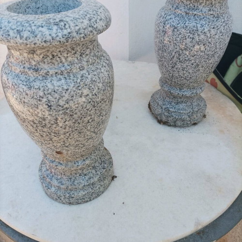 Marble vases like new, set of two, granite