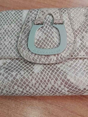 Leather wallet snake pattern beige like new