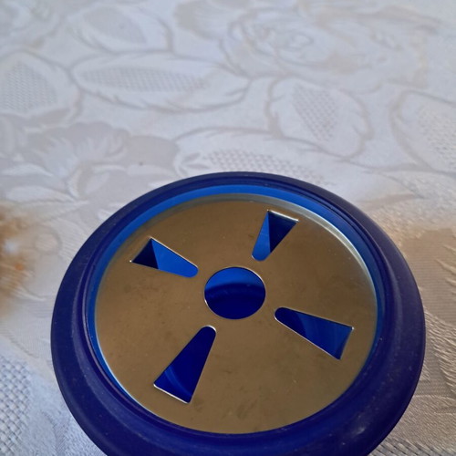 Cristofele cobalt blue candlestick like new, 1990s